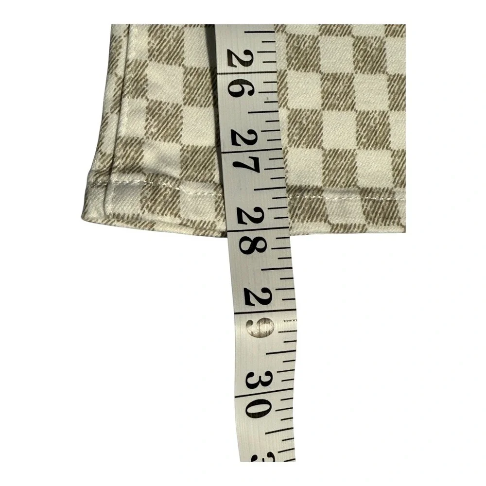 Tractr Kids Tan White Checkered Mid Rise Flare‎ Jeans Size 10 New with Tags NWT
